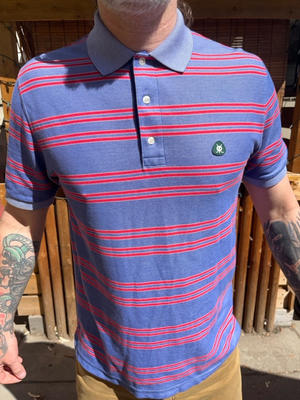 SALE!! 🦆 Vintage Brooks Brothers St. Andrews Links Striped Crossweave Polo